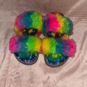 Rainbow fuzzy slides